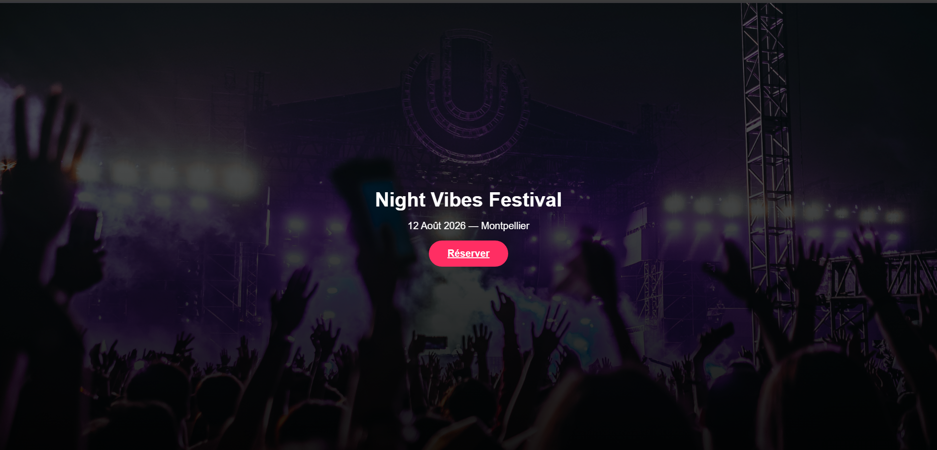 Site événementiel avec réservation